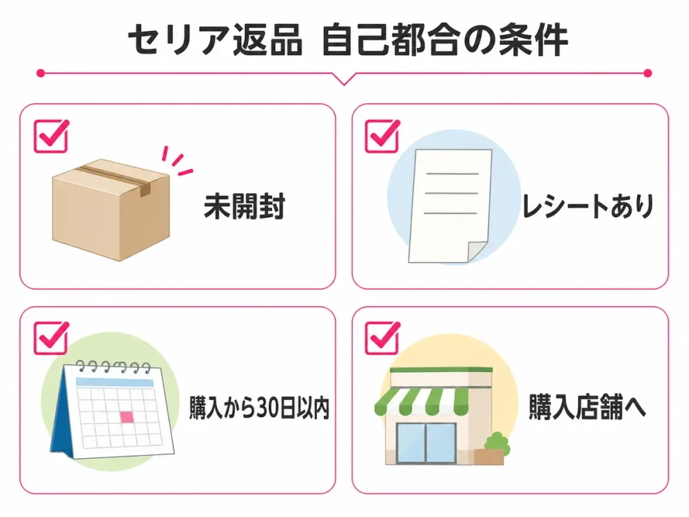 セリアで間違えて買った自己都合返品の条件