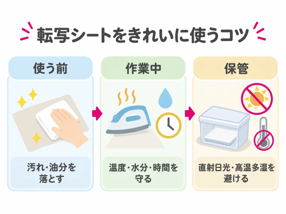 転写シートをきれいに使うための作業と保管のコツ
