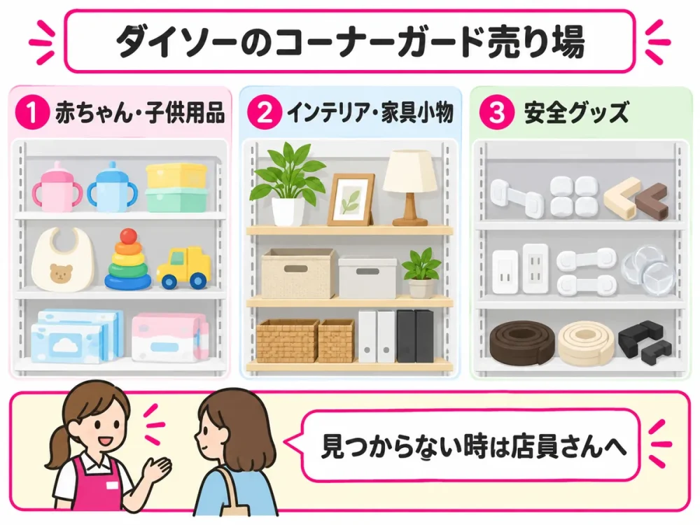 ダイソーでコーナーガードを探す3つの売り場